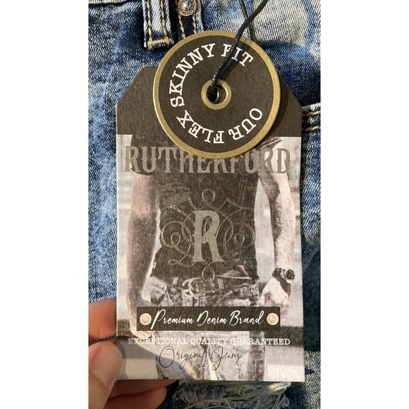 NWT Rutherford Flex Skinny Fit Jeans Size 36x33 Men’s Blue Ripped - Picture 7 of 11